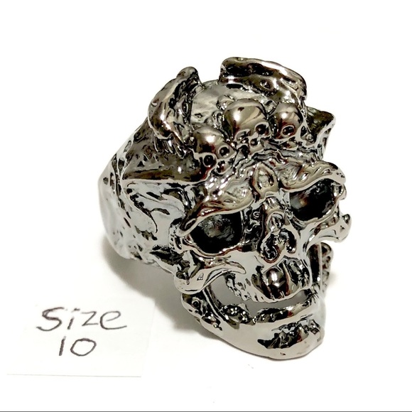 Punk Gothic Skull Ring, Size 10 - Picture 1 of 4